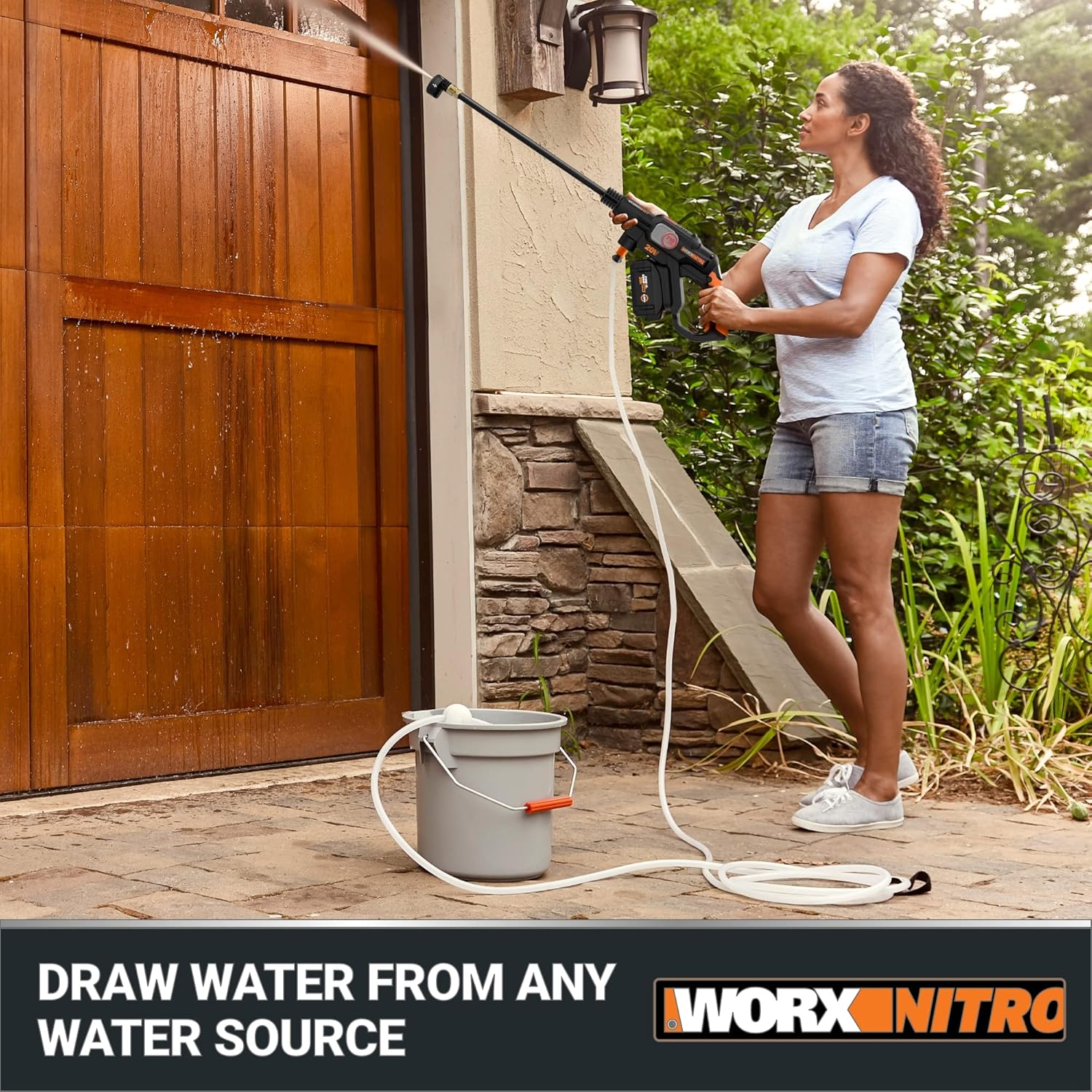 Worx WG633 Nitro Hydroshot 20V 710PSI Light-Duty Electric Pressure Washer 11